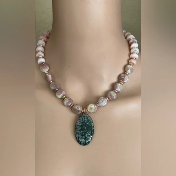 18-1/2 inch Peruvian Pink Opal bead necklace NWOT - Picture 13 of 13